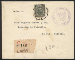 PERU: Registered Cover Franked By Sc.O30, From Lima To Bolivia On 26/DE/1934, VF Quality! - Pérou