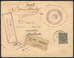 PERU: Registered Cover Franked By Sc.O30, From Lima To Huancané (Bolivia) On 20/JUL/1933 And Returned To Sender, VF Qual - Peru