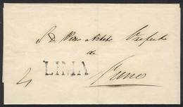 PERU: Folded Cover Sent To Puno, With LIMA Marking In Black, Excellent Quality! - Perú