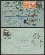 PERU: Registered Envelope Of The Stamp Dealer Nicanor K. Pino Sent From Mollendo To England On 26/AP/1892, With Nice Pos - Peru