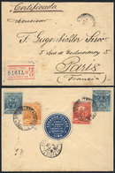 PERU: Registered Cover (opened On 3 Sides For Display) Sent From Lima To Paris On 13/NO/1904, Franked With 32c. On Rever - Peru