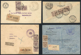 PERU: 4 Official Covers Franked With Official Stamps, Sent Overseas Between 1931 And 1937, VF Quality, Very Interesting! - Perú