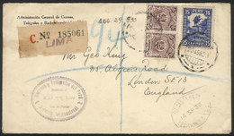 PERU: Registered Cover Of The General Post Office Administration, Sent To England On 23/AU/1933 With Mixed Postage For 3 - Perù