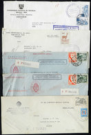 PERU: 5 Official Covers Posted Between 1938 And 1965 With Various Postal Franchises, All With Affixed Postage Stamps Pay - Perú