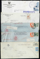 PERU: 5 Official Covers Posted Between 1938 And 1965 With Various Postal Franchises, All With Affixed Postage Stamps Pay - Pérou