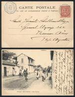 SENEGAL: Postcard (Dakar, Rue Vincens) Franked By France Stamp Of 10c., With Blue Octagonal "BUENOS AYRES A BORDEAUX 2º  - Senegal (1960-...)