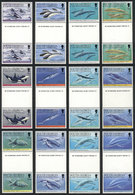 SOUTH GEORGIA: Yvert 235/246, 1994 Whales And Dolphins, Complete Set Of 12 Values In Gutter Pairs, MNH, Excellent Qualit - Georgias Del Sur (Islas)