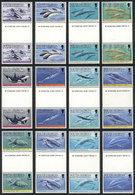 SOUTH GEORGIA: Yvert 235/246, 1994 Whales And Dolphins, Complete Set Of 12 Values In Gutter Pairs, MNH, Excellent Qualit - Georgia Del Sud