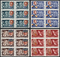 ST. PIERRE ET MIQUELON: Yvert 380/383, 1968 Ships And Sailors, Compl. Set Of 4 Values In Blocks Of 6, MNH, Excellent Qua - Andere & Zonder Classificatie