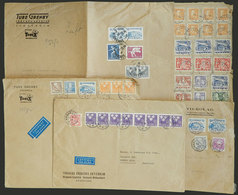 SWEDEN: 4 Covers + 1 Front Sent To Argentina Between 1938 And 1953 With Interesting Postages, Mixed Quality, Some With D - Otros & Sin Clasificación