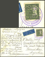 SWEDEN: Postcard With Views Of Stockholm, Sent To Argentina On 16/JUL/1950 With Nice Postmark Of BOTANIC CONGRESS, VF Qu - Andere & Zonder Classificatie