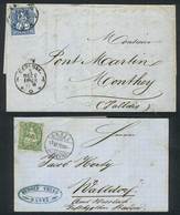 SWITZERLAND: 2 Folded Covers Used In 1865 And 1870, Very Fine Quality! - Otros & Sin Clasificación