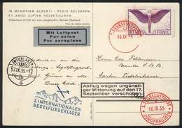 SWITZERLAND: 16/SE/1935 FIRST GLIDER FLIGHT Between Jungfraujoch And Interlaken, Excellent Quality! - Andere & Zonder Classificatie
