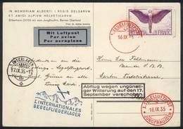 SWITZERLAND: 16/SE/1935 FIRST GLIDER FLIGHT Between Jungfraujoch And Interlaken, Excellent Quality! - Altri & Non Classificati