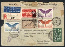 SWITZERLAND: Registered Cover With Nice Postage Of 5Fr. (Scott C11a + Other Values, US$175+) Sent From Solothurn To Arge - Andere & Zonder Classificatie