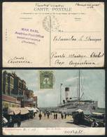 TURKEY: Postcard (view Of The Quay Of Galata, Constantinople) With Postage Of Printed Matter Sc.P50, Sent To Puerto Madr - Andere & Zonder Classificatie