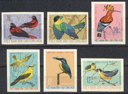 NORTH VIETNAM: Yvert 514/519, Birds, Complete Set Of 6 IMPERFORATE Unmounted Values, Excellent Quality! - Vietnam