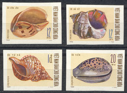 NORTH VIETNAM: Yvert 668/671 (Sc.581/4), Sea Shells, Complete Set Of 4 IMPERFORATE Unmounted Values, Excellent Quality! - Vietnam