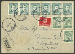 YUGOSLAVIA: Airmail Cover Sent From Zagreb To Argentina On 3/NO/1946 With Colorful Franking, Minor Defects, Interesting! - Altri & Non Classificati