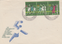 Enveloppe  FDC  1er  Jour  ALLEMAGNE  DDR     8éme  Championnat  Du  Monde  De  Handball    1974 - Pallamano