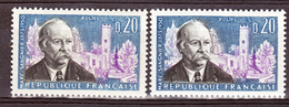 France 1271 Variété Arbre à Gauche Violet Et Bleu Sagnier Neuf ** TB MNH Sin Charnela - Neufs