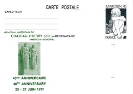 E36. CARTE POSTALE MÉMORIAL AMÉRICAIN COTE 204 CHÂTEAU THIERRY - 1977 - JUVAROUEN 76 - Postales  Transplantadas (antes 1995)