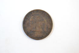 Monnaie 10 Centimes Second Empire Napoléon III Tête Nue, 1854 W Atelier De Lille - 10 Centimes