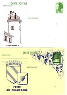 E10. 2 CP NEUVES POSTE PREMIER EMPIRE NAPOLÉON - FOIRE AU CHAMPAGNE BEQUET LIBERTÉ GANDON - Bijgewerkte Postkaarten  (voor 1995)
