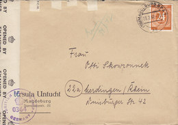 Germany Alliierte Besetzung URSULA UNTUCHT, MAGDEBURG 1947 Cover Brief HERDINGEN P.C. 90 OPENED BY EXAMINER '4085' Label - Brieven En Documenten