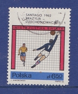SOCCER FOOTBALL WORLD CHAMPIONSHIP MUNDIAL CHILE 1962  BRAZIL - CZECHOSLOVAKIA 3:1 POLAND POLEN POLOGNE Mi 1671 Used - 1962 – Chili