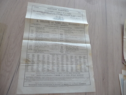 Pub Horaire Départs Grand Format Marseille Services Maritimes 1886 Bilger De Niel Monde - Transports