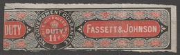 BRITAIN England - CIGARETTE Cigarettes Tobacco - Label Vignette REVENUE - DUTY - FASSETT & JOHNSON - Tobacco