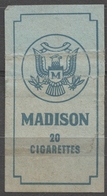 MADISON USA Coat Of Arms - CIGARETTE Cigarettes Tobacco - Label Vignette  - Used Seal Stripe - Tobacco