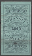 GERMANY -  Coat Of Arms - CIGARETTE Cigarettes Tobacco - Label Vignette  - Used Seal Stripe Revenue - Export Transit - Tobacco