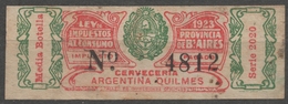 ARGENTINA - CIGARETTE Tobacco Label Vignette Revenue Tax Seal Duty Buenos Aires  IMPUSTOS - Tobacco