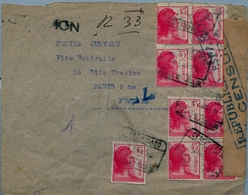 1939 , BARCELONA - PARIS , SOBRE CERTIFICADO POR CORREO AÉREO  , CENSURA REPUBLICANA - Briefe U. Dokumente