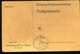 Friedrichsfeld Bei Wesel Rheinland Kriegsgefangenensendung Feldpostkarte 1916 - Wesel