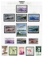 TURKEY, Discount Sale, Airmails, Yv 12/18, 22/24, 34/38, */** MLH/MNH, F/VF, Cat. € 52 - Posta Aerea