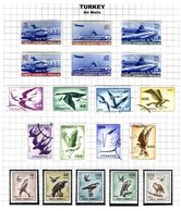 TURKEY, Discount Sale, Airmails, Yv 28/33, 39/51, */o M/U, F/VF, Cat. € 32 - Airmail