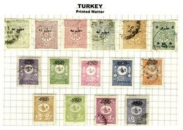 TURKEY, Discount Sale, Printed Matter, Yv 12/16A, 17/20, 23/27, */o M/U, F/VF, Cat. € 95 - Newspaper Stamps