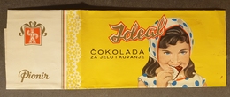 1967 Yugoslavia Serbia SUBOTICA Pionir - LABEL VIGNETTE Paper Package Ideal MILK CHOCOLATE - Girl - Chocolat