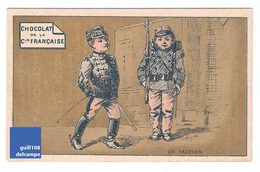 Jolie Chromo Dorée Faction Fusil Arme Militaire Militaria Armée French Victorian Trade Card Army Military Soldier A28-6 - Sonstige & Ohne Zuordnung