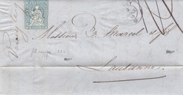 SUISSE. LETTRE SIGNÉE.  1859. 10 RAPPEN. N° 23c. VEVEY. POUR LAUSANNE / 186 - Brieven En Documenten