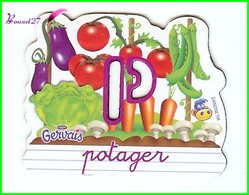 Magnet Pochoir GERVAIS L'Alphabet De La Ferme Animaux Fruits Produits " Le P De Potager " - Letters & Cijfers