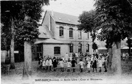 SAINT OUEN  (Somme)  -  Ecole Libre - Cour Et Bâtiments - Saint Ouen