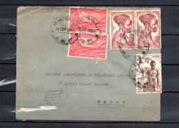 AEF - N° 218 X2 , 221 Et 225 X2  Obli/sur Lettre Pour Dakar - 20/09/1952 - Briefe U. Dokumente