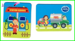 2 Magnet Petits Filous " La Station Essence Et Camion De Fuel " - Letters & Cijfers