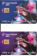 2 Télécartes 50 Ans Du CNET 50 Et 120 U 1995 - Ad Uso Privato