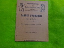 Carnet D'adherent Federation Des Mutiles Et Invalides Annee 1944 Nombreux Timbres - Unclassified