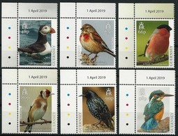 GUERNSEY - EUROPA 2019 - NATIONAL BIRDS & SYMBOLISH.- "AVES - BIRDS - VÖGEL - OISEAUX"- SERIE COMPLETA De 6 V.- C.H. - 2019